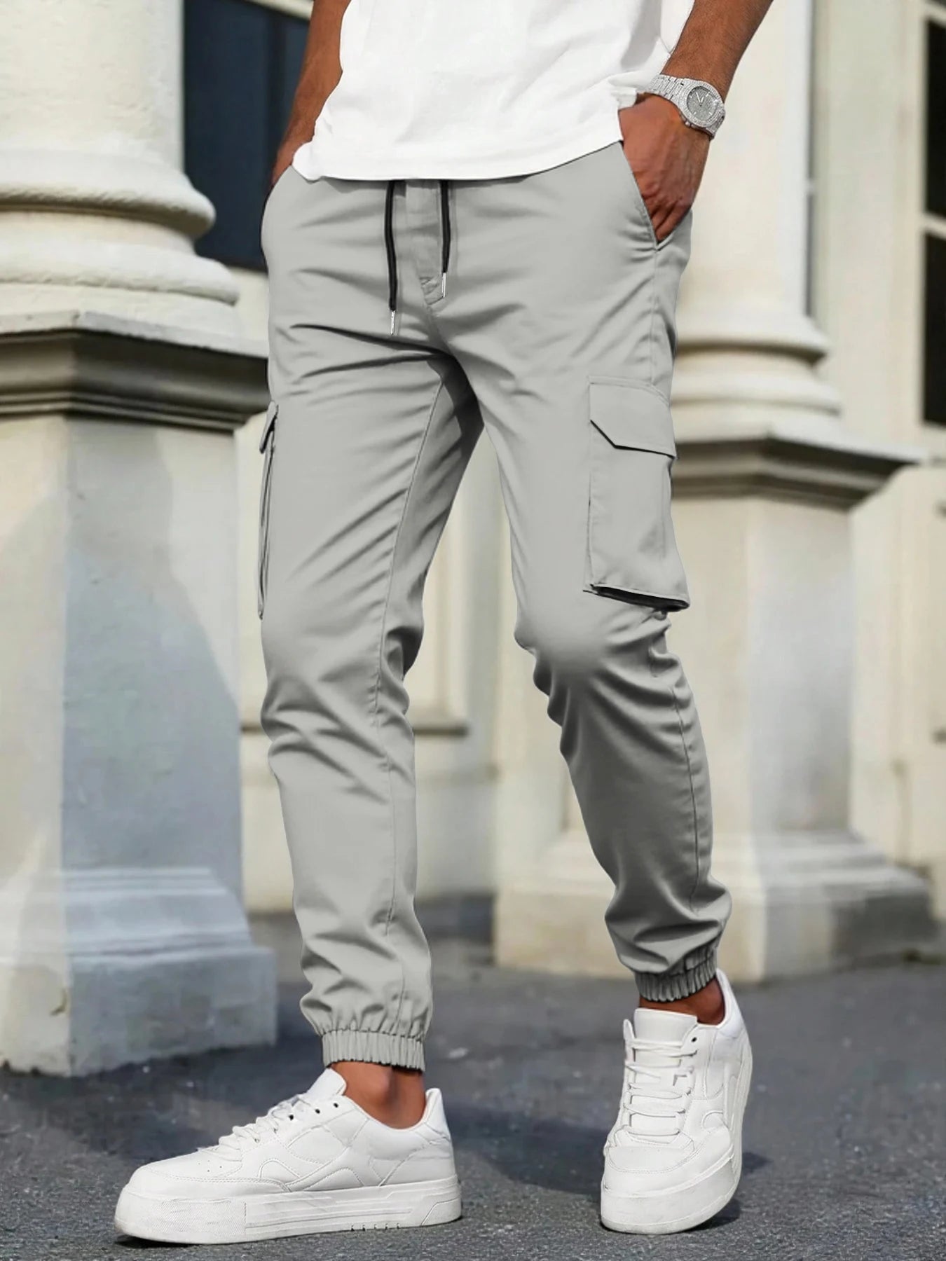 Men's High-Street Loose Straight Leg Workwear Trousers Sporty Casual Jacket Pants Streetwear Fashion Loose Fit Utility Pants