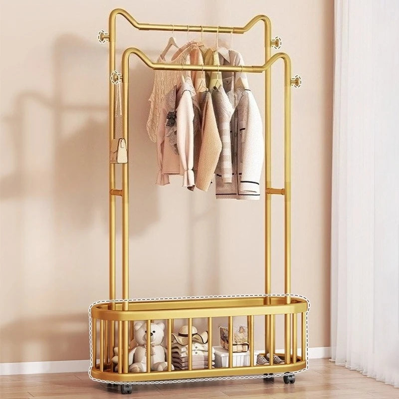 Household Clothes Hanger Floor-standing Bedroom Simple Clothes Hanger Clothes Rack Popular Coat Rack Clothes Hanger Storage