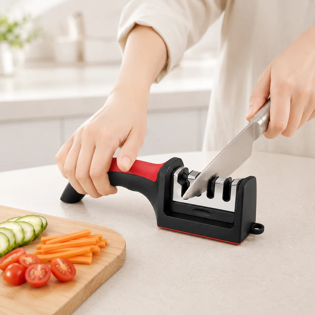 3-Stage Kitchen Knife Sharpener - Multi-Functional Sharpening Tool