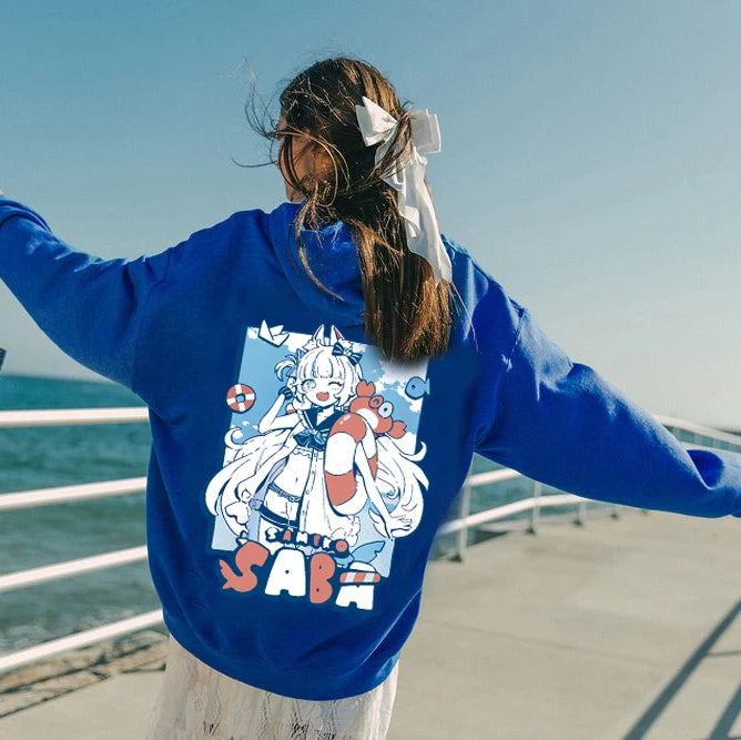 Anime Cute Sameko Saba 2025 Hoodie Men Women Zipper Hip Hop Pullover Y2k Clothes