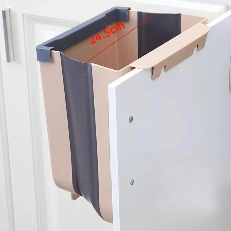 Cubo de basura plegable para cocina, cubo de basura de pared, cubo de basura para puerta de armario de cocina, cubo de basura plegable para vehículos
