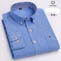 Over Size 7XL 100% Cotton Oxford Long-Sleeve Shirts for Men Slim Fit Formal Plain Shirt Office White Clothes Elegant Business To