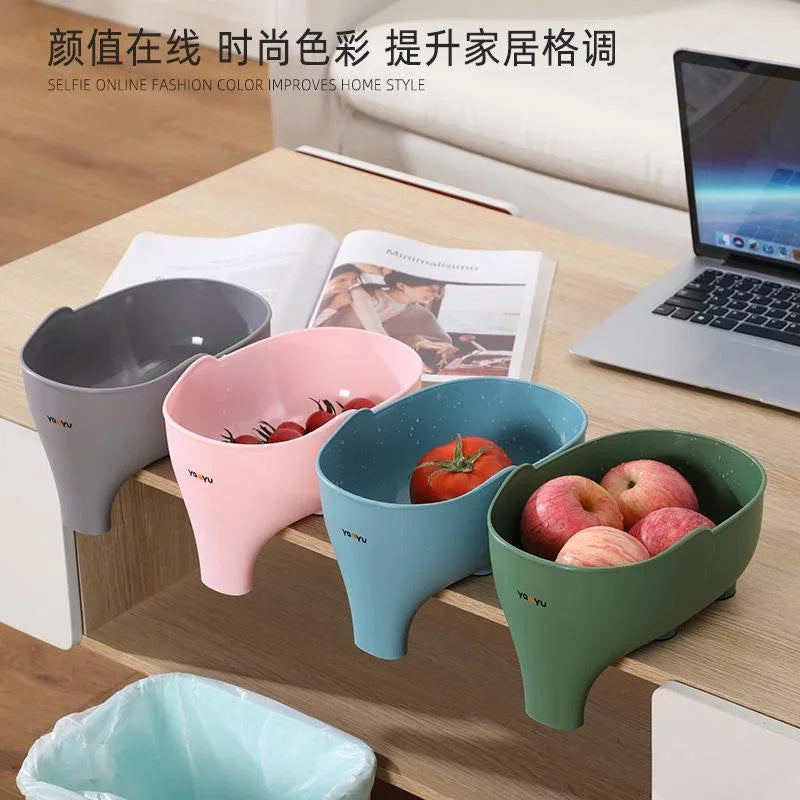 Filtro de canasta para desagüe de fregadero de cocina, filtro de residuos en forma de elefante, cestas colgantes para verduras, escurridor de lavado, estante de almacenamiento