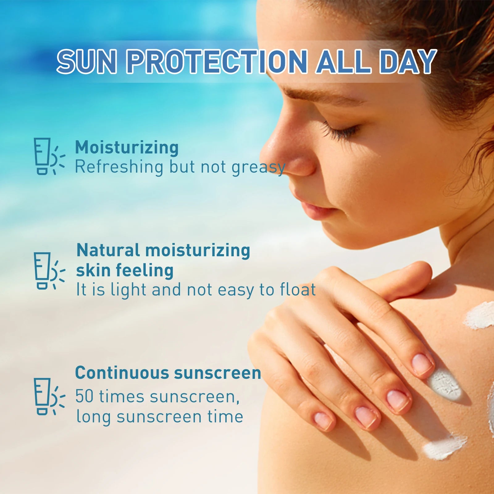 Daily Facial Sunscreen for Oily Skin Oil Control Brightening UV Protection Cream Lightweight Non Greasy Moisturizing Face Lotion