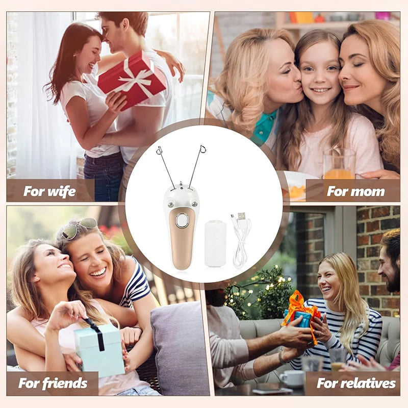 Electric Threading Epilator Women Painless Facial Body Hair Remover Cotton Thread Portable for Face Leg Arm Body Free Shipping