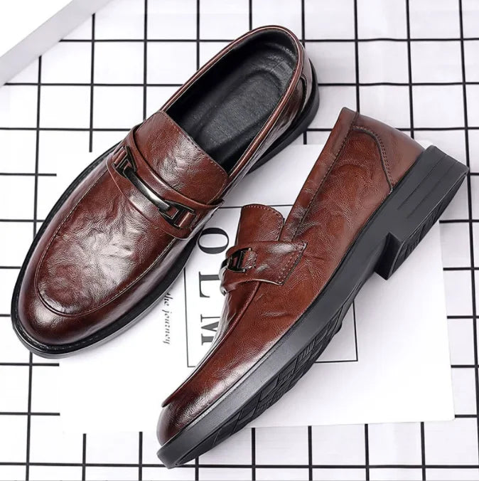 Men's Genuine Leather Oxford Dress Shoes – Business Formal Lace-Up Loafers