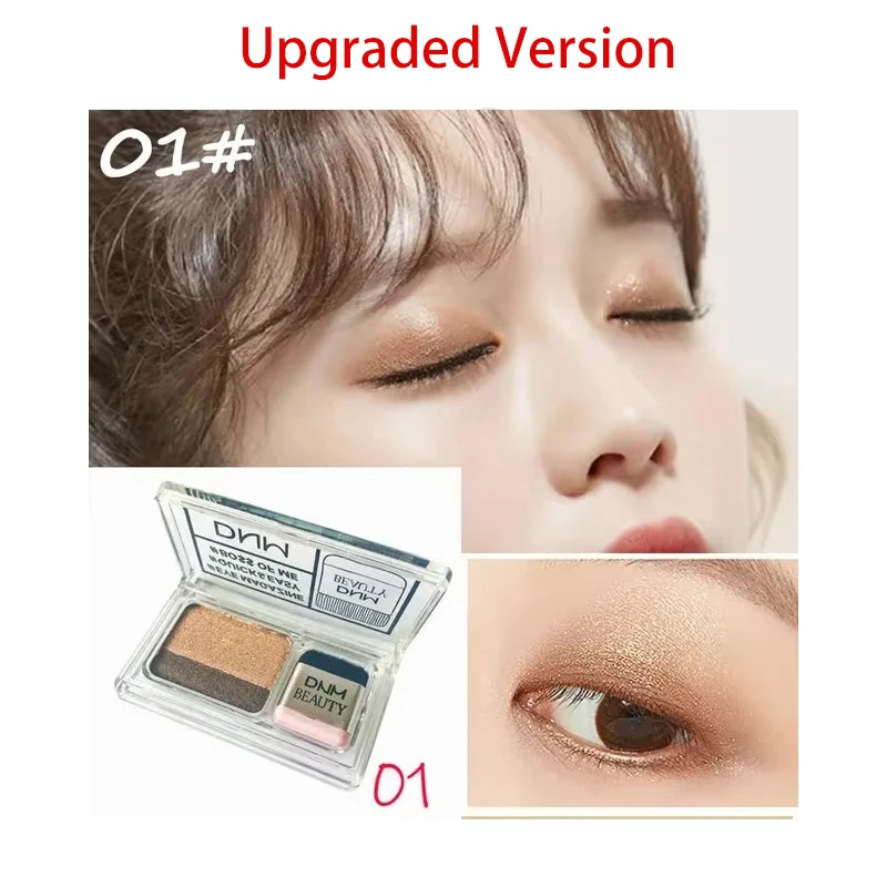Two-Color Matte Eye Shadow Double Small Box Lazy Eye Shadow Easy To Carry Eyeshadow Tray Professional Women'S'S Cosmetics
