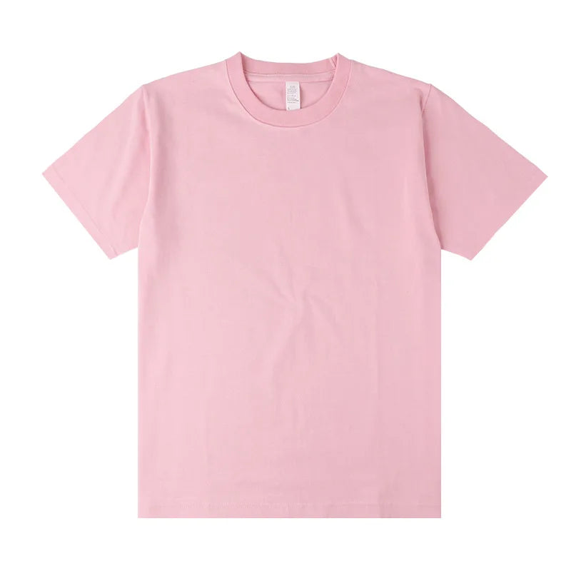 Men's Heavyweight Cotton T-Shirt - Loose Fit Crew Neck Short Sleeve