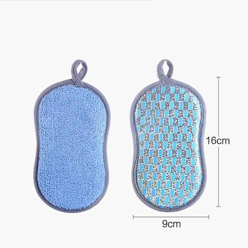 Esponja de limpieza de cocina, esponja de doble cara, estropajos para lavar platos, estropajo, paño de cocina, herramientas de limpieza de cocina