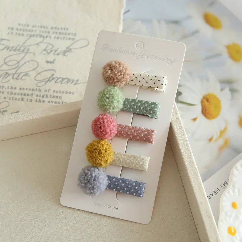 AITOUSHI Girls' Cotton Bow Hair Clips - Handmade Classical Headwear
