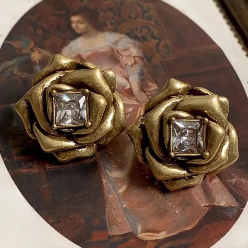 Trendy Jewelry Elegant Temperament Metal Flower Earrings For Women'S Female Gifts Delicate Design Ear Accessories Hot Selling