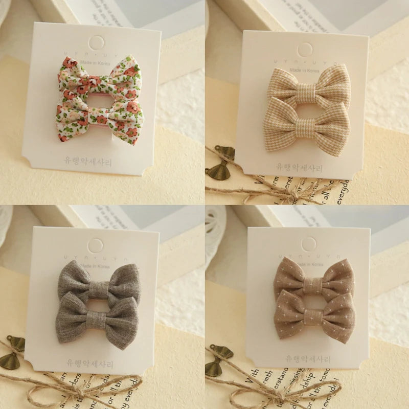 Children's Hair Clips, Handmade Headwear, Baby Hair Accessories, Full coverage fabric hair Clip Bows for Girls