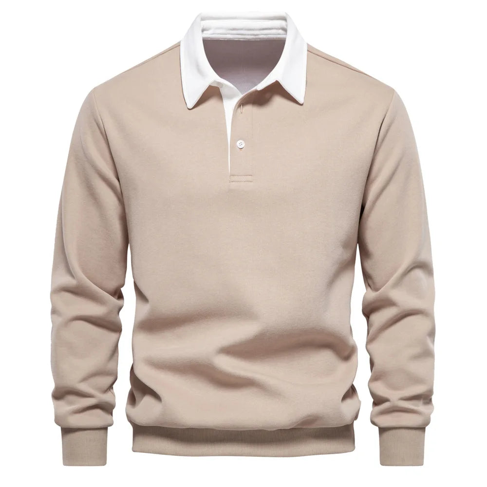 Men's Fleece Lined Hoodie Zip up Long Sleeve Stand Collar Versatile Winter Sweatshirt Business Casual Comfortable Polyester