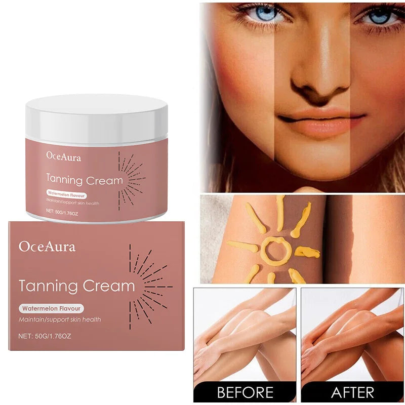 Self Tanning Drops Natural Herbal Enhance Skin Melanin Liquid Bronzer Tanner Body Face Prevent Sunburn Sunless Tanning Products