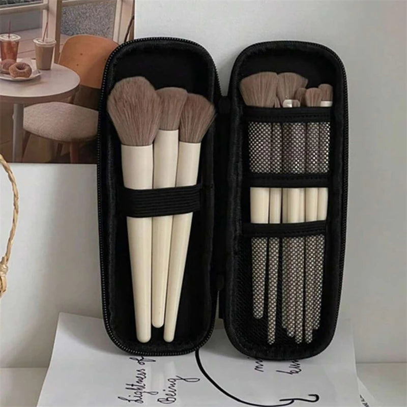 Multifunctional Makeup Brush Storage Bag Portable Travel Organizer Mesh Cosmetic Pouch Wash Storage Lightweight Beauty Tools