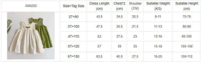 Round Neck Sleeveless Flower Embroidered Dress Korean Version Casual Clothes for Girls Aged 2-6 Fresh and Cute Summer New