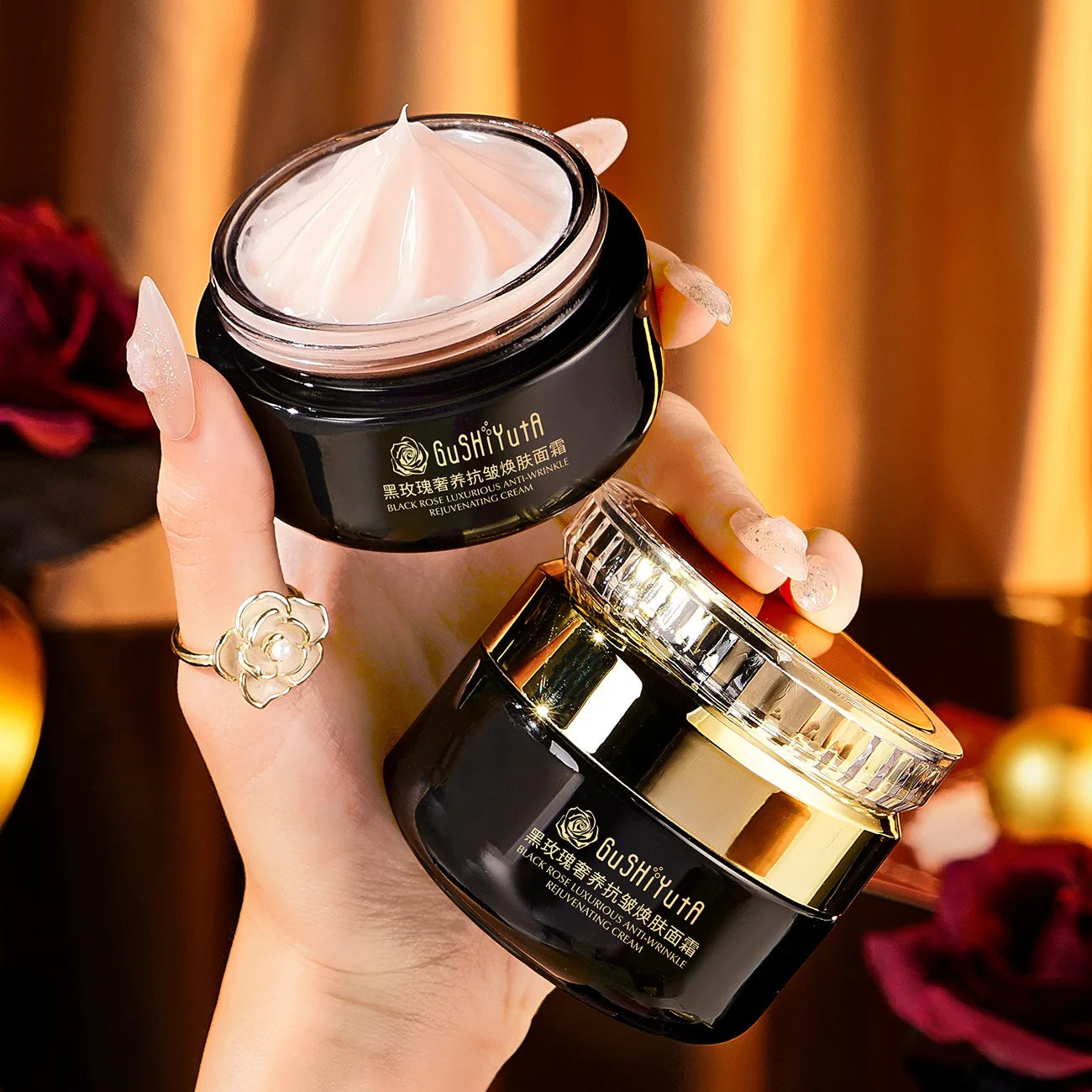 Black Rose Instant Face Lift & Firm Skin Cream Sustainable Face Lifting Reduces Fine Lines Gentle Moisturizing Care Cream