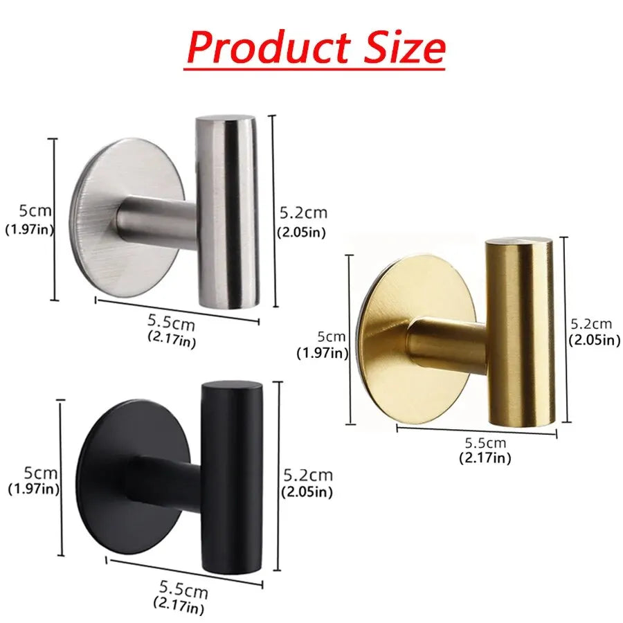 Ganchos Autoadhesivos de Acero Inoxidable Adhesivos de Pared Ganchos Colgantes Soporte para Abrigos Llaves Toallas Bolsos Sombreros Accesorios de Almacenamiento para el Hogar