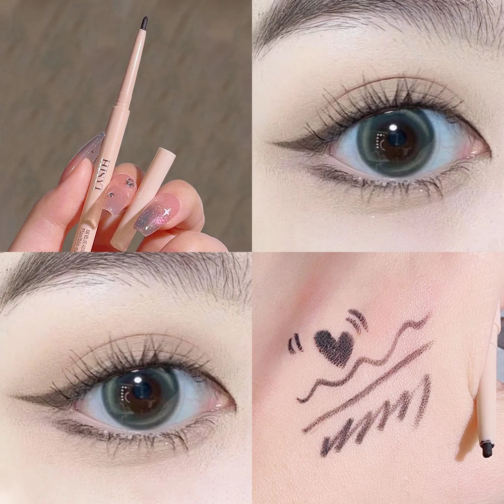 Ultra-fine Gel Eyeliner Pencil Rose Brown Under Eye Liner Pen Waterproof Matte Aegyosal Lying Silkworm Quick Drying Eyes Makeup