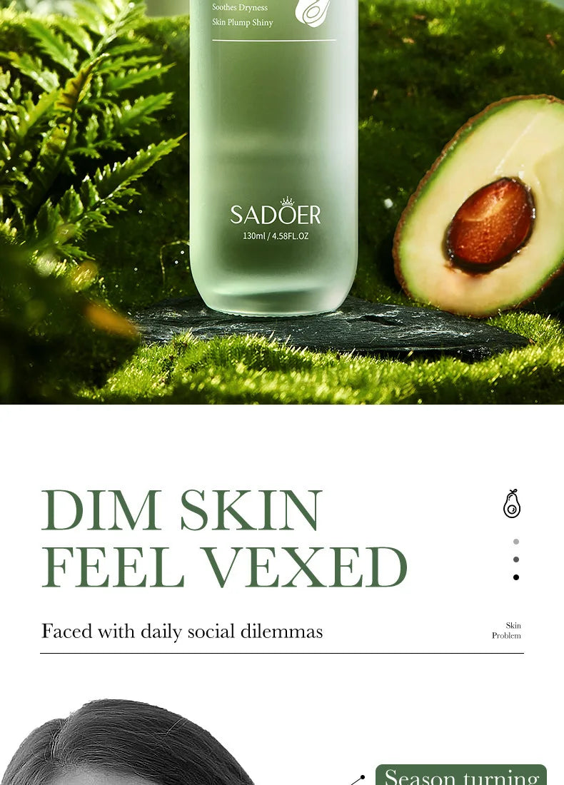 SADOER Avocado Skincare 6-Piece Set - Cleansing, Moisturizing, Care