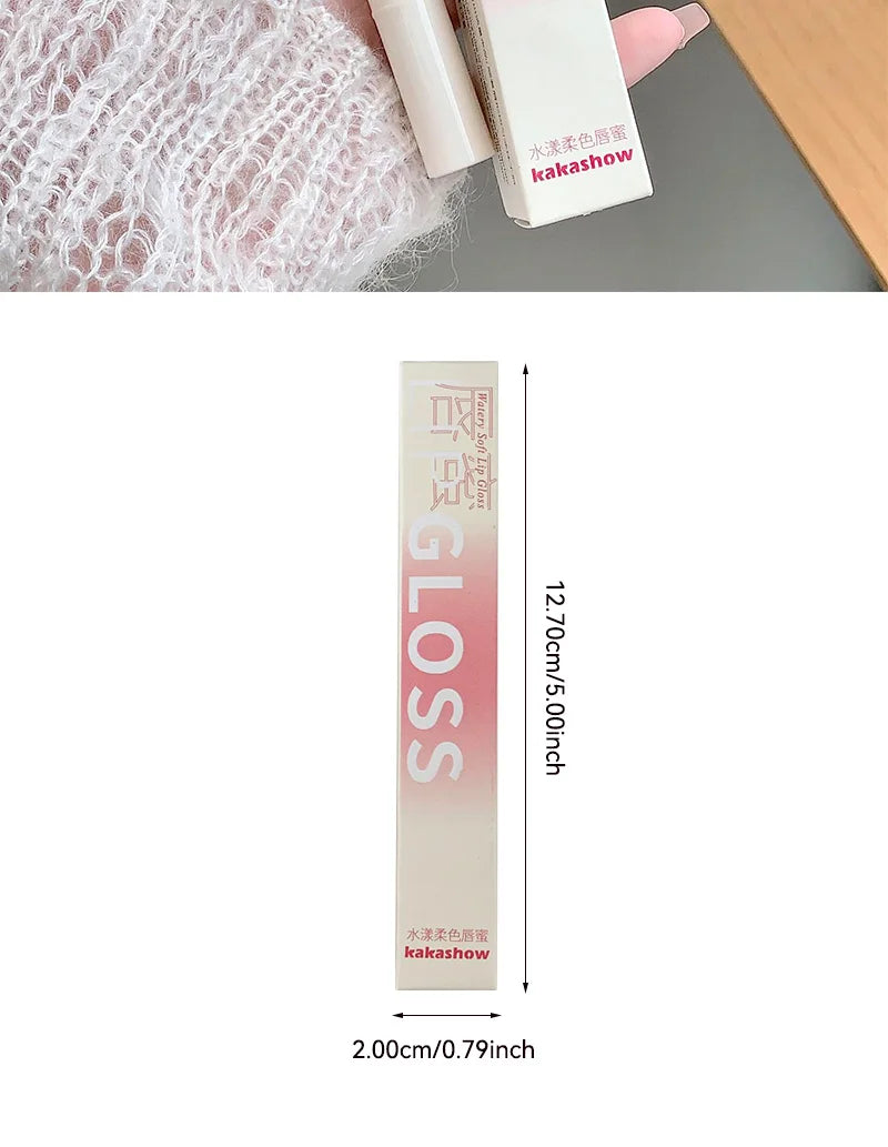 Kakashow Mirror Watery Lip Gloss Iron Brush Head Jelly Lipgloss Moisturizing Lip Tint Lipstick Nature Nude Lips Makeup Cosmetics