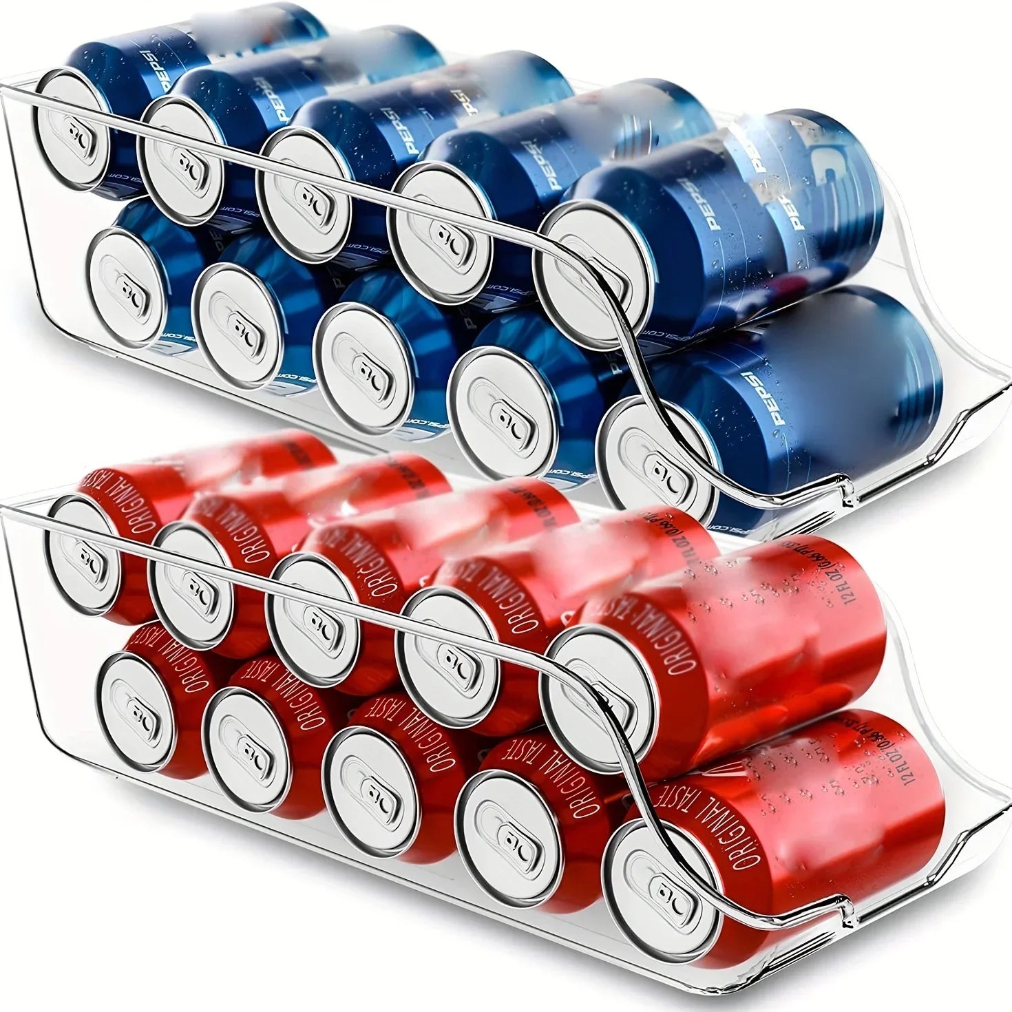 Latas de almacenamiento de cocina de 1/2 piezas, latas de refresco, latas de almacenamiento, organizadores de congelador de refrigerador, dispensadores de latas, accesorios de cocina