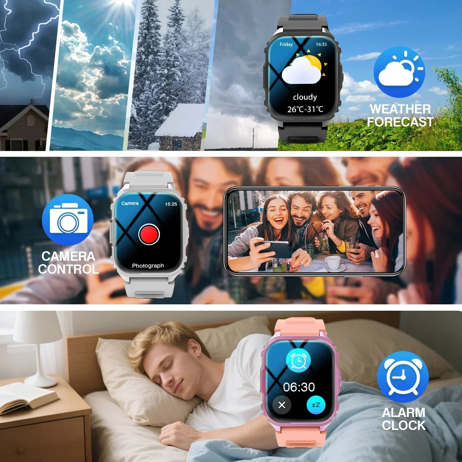 New Smart Watch 1.84 Inch HD Full Touch Screen Display Wireless Call,Answer Phone Watch,Multiple Sports Modes Outdoor Information Reminder Weather Display Music Control Photo Control, Suitable for Iphone & Android