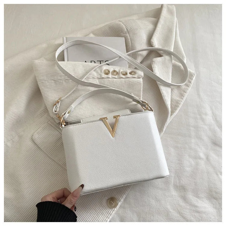 Minimalist Square Shoulder Bag - Women's PU Crossbody Handbag