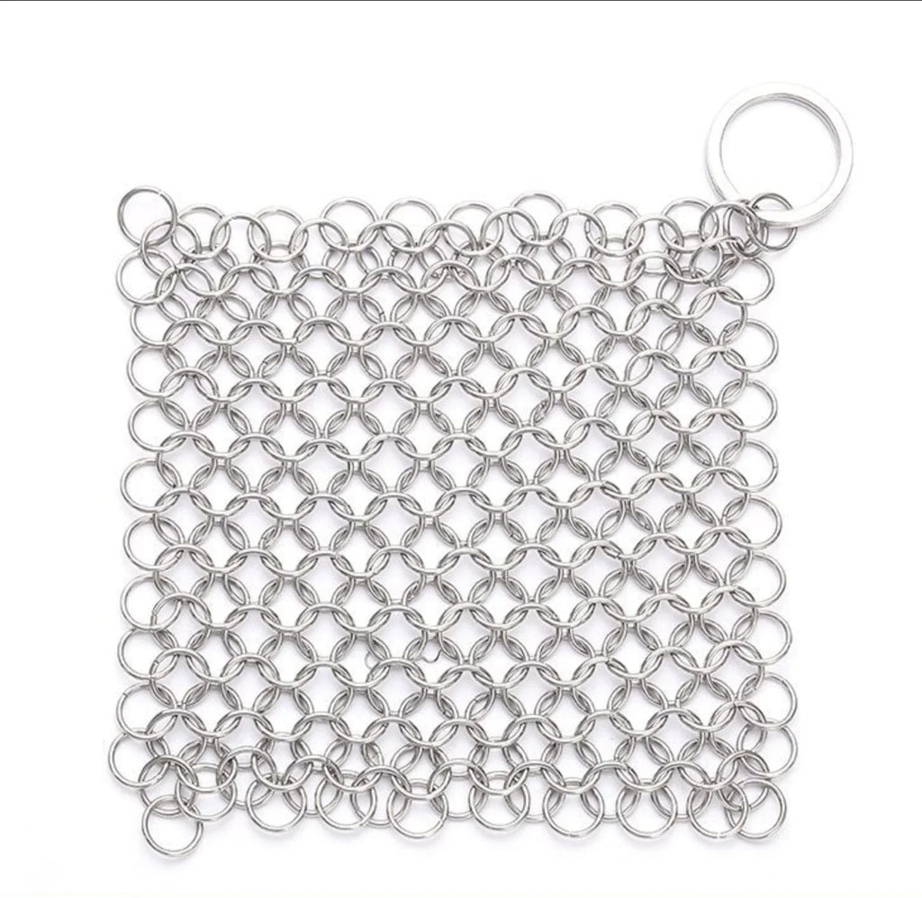 Stainless Steel Chainmail Cast Iron Pot and Pan Cleaner Scrubber