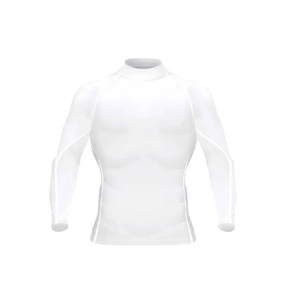 Turtleneck Gym Compression Long Sleeve Workout Shirt Men Bodybuilding Tight Running Sportwear Fitness Mens Sports Shirt