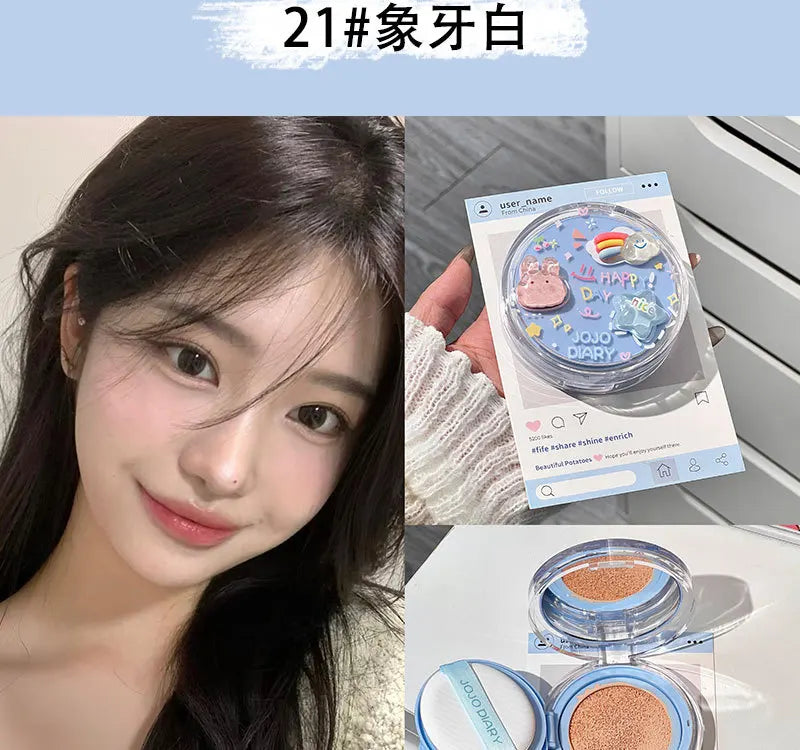Korean Hydrating Air Cushion BB Cream Concealer Moisturizing Lasting Moisturizing No Stuck Waterproof and Sweat-proof Foundation