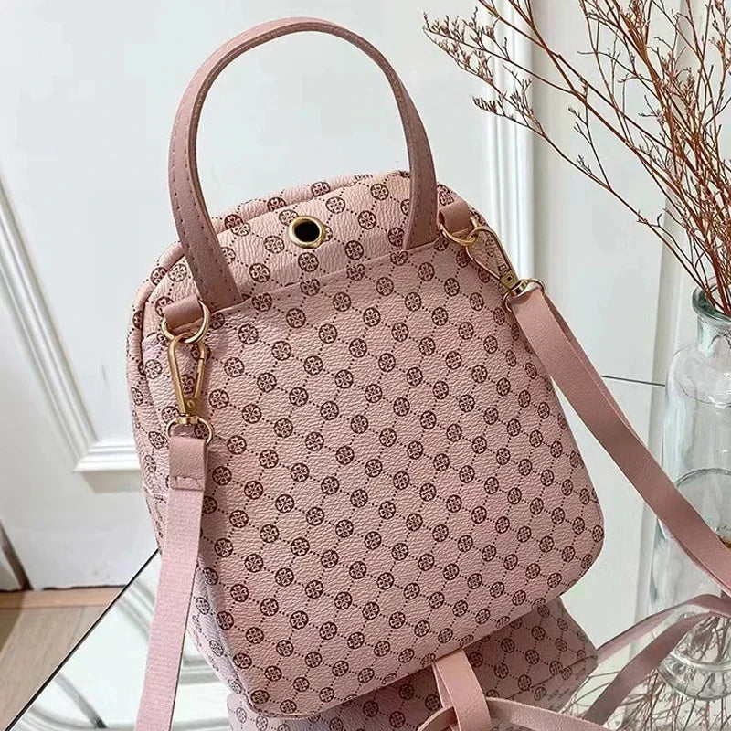 Women's Handbag Single Shoulder Crossbody Bag Double Shoulder Backpack Fashion All-matching Large Capacity Leisure Backpack