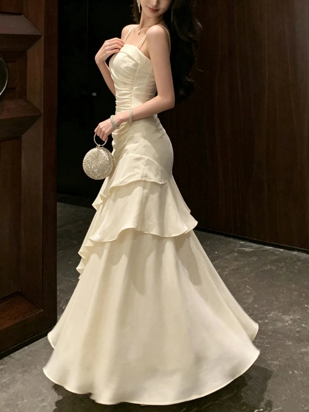 Elegant Women French Spaghetti Strap New Long Dresses Female Slim Chic Party Prom Robe Fashion One Piece Clothing Spring Summer