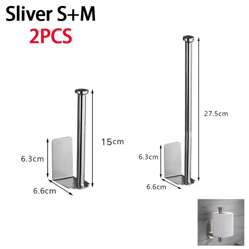 Toallero de cocina de acero inoxidable, soporte para papel de cocina, organizador debajo del fregadero, estante de almacenamiento alargado, accesorios para fregadero SNJ007