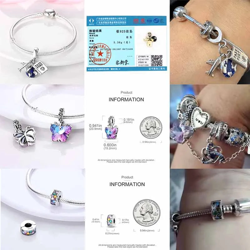 2026  Design 925 Sterling Silver Heart Infinity Charms Bead Original Fit Bracelet Necklace DIY Jewelry for Women