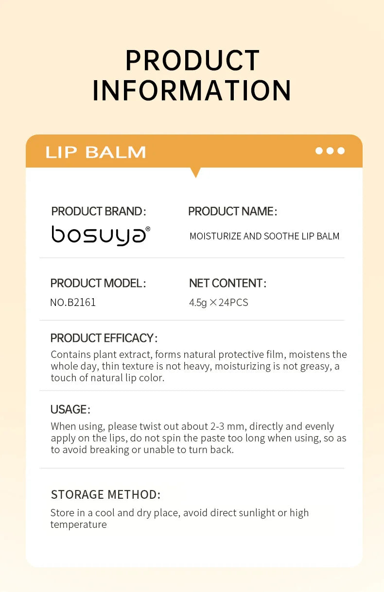 24Pcs Fruit Series Lip Balm Set Honey Grape Avocado Moisturizing Repair Anti-Cracked Non-sticky Lip Balm for Lips Skin Care