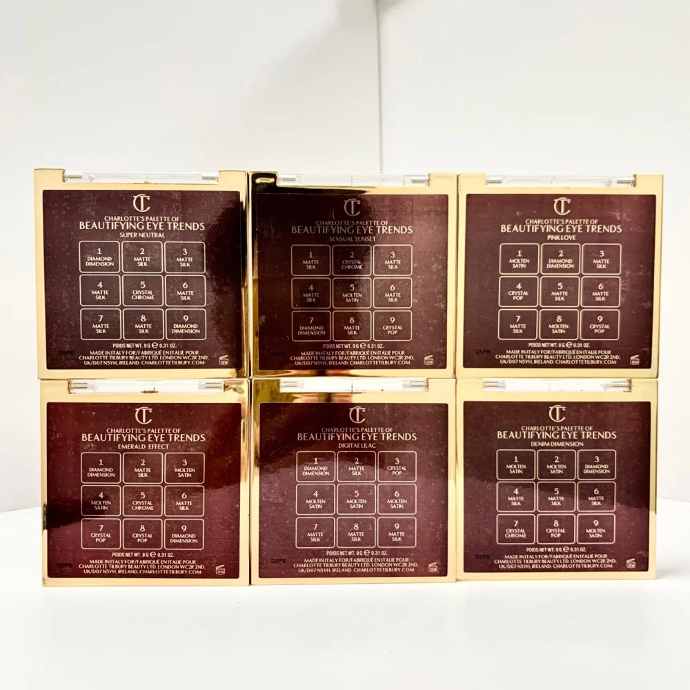 Charlotte Tilbury Eye Shadow 4-colors 6-colors 7-colors 9-colors Super Nudes Easy Eye Push Up Lashes Lasting Natural Cosmetics