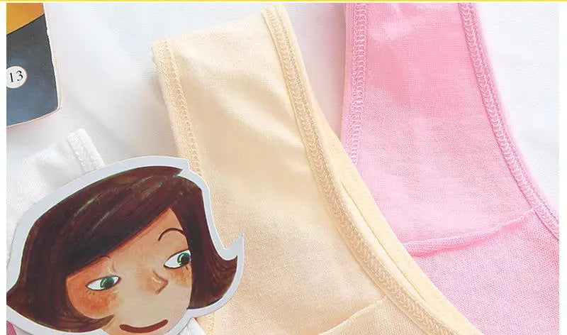 1/3PCS Teenage Girls Training Bras Vests Puberty Adolesent Students Underwear Brassiere Letters Wireless Children Tube Tank Tops