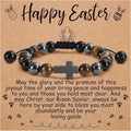Cross Bracelet For Women'S Adjustable Christian Baptism Religious Natural Stone Beads Bracelet Jewelry For Daily Wear Easter