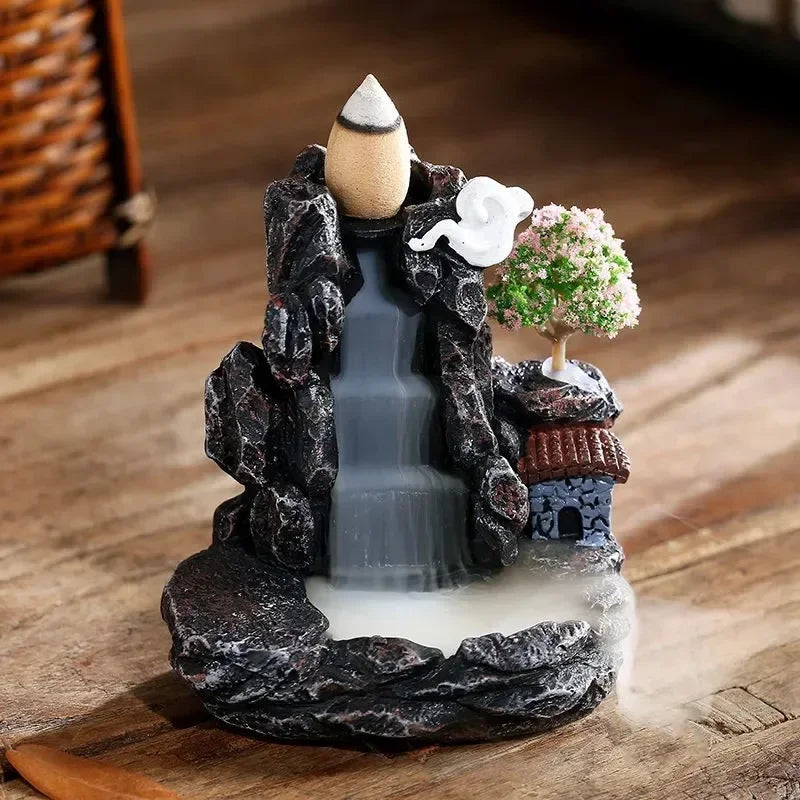 Zen Backflow Incense Burner – Mountain Waterfall Censer