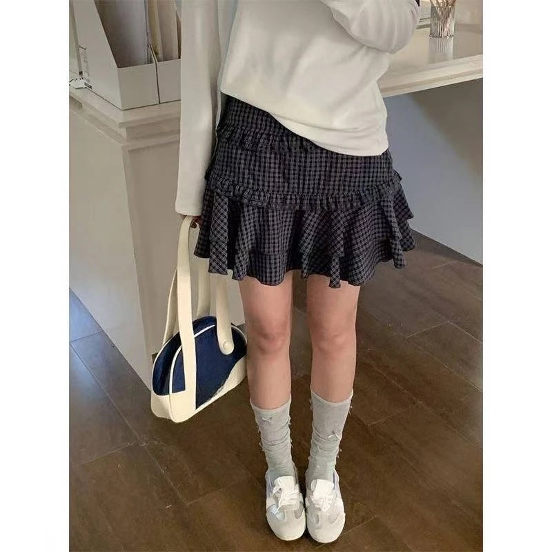 Mini Skirts for Women Sweet Cute Jupe Fashion Summer Japanese 2026 Faldas Mujer De Moda Bow Polka Dot Ruffles Y2k Skirt