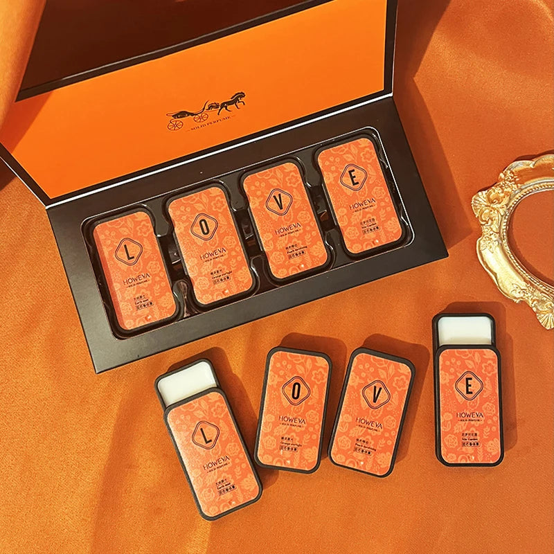 4Pcs Solid Perfume Set, Floral And Fruity Fragrance, Long-Lasting Fragrance, Light Fragrance And Portable, Idea For /Daily