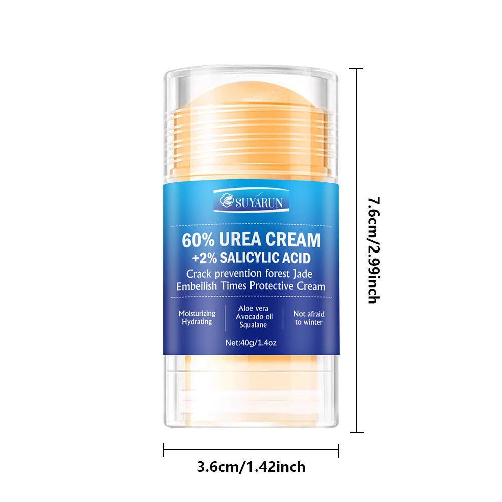 SUYARUN 60% Urea Foot Care Cream Stick - Intensive Cracked Heel Repair, Callus Remover for Dry Feet - Fast Absorbing Foot Skin.