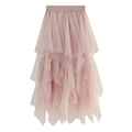 Solid Color A-Line Tulle Skirts for Women Girls Mesh Layered Skirt Summer High Elastic Waist Party Skirt Beach Club Fairy Skirts