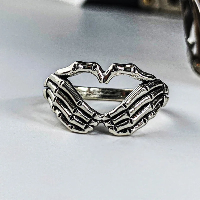 AY Y2K Irregular Heart Ring - Purple Crystal Zinc Alloy Open Ring