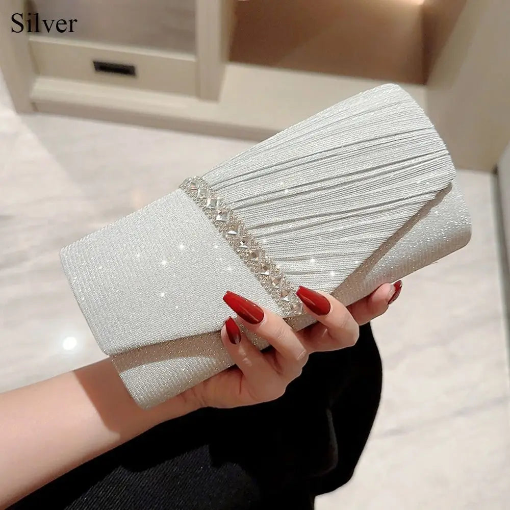 Luxury Glitter Evening Bags Chain Banquet Handbags Sequins Clutches Women Ladies