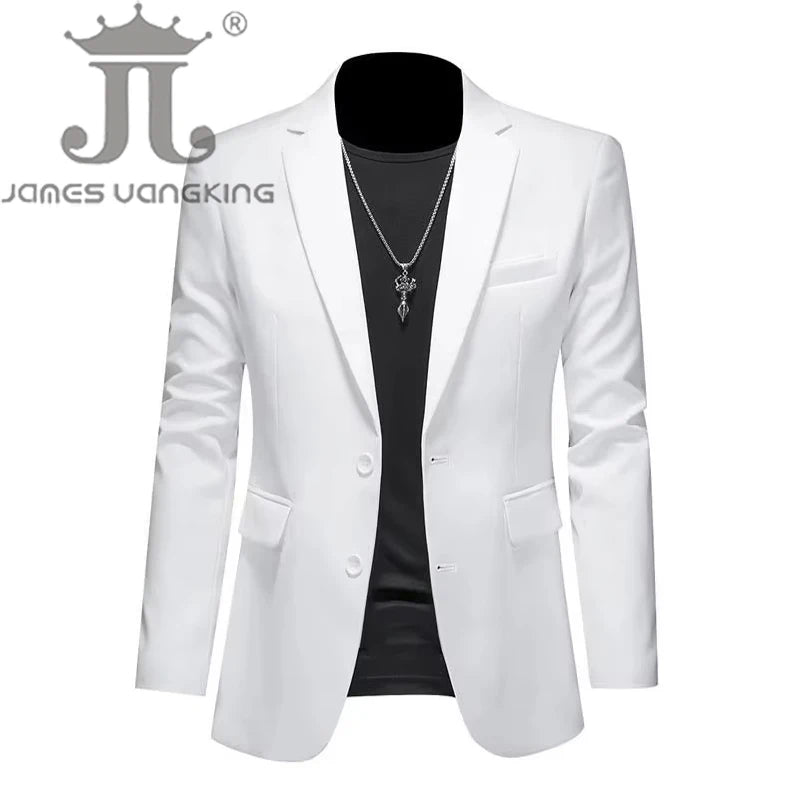 Boutique Fashion Mens Blazer Solid Color Premium High End Suit Jacket For Men Groom Wedding