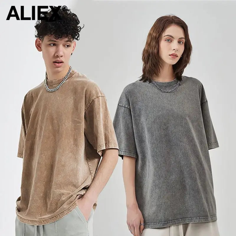 Women's 100% Cotton Oversized T-Shirt - Distressed Casual Tee