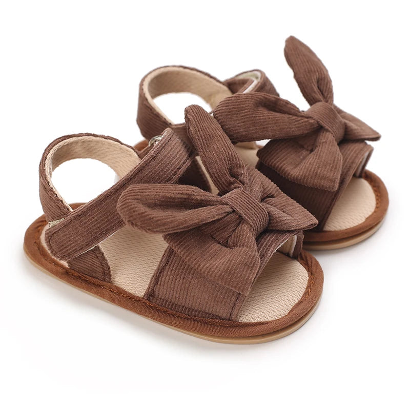 Baby Girls Butterfly Bow Pre-Walker Sandals - Soft Summer Footwear