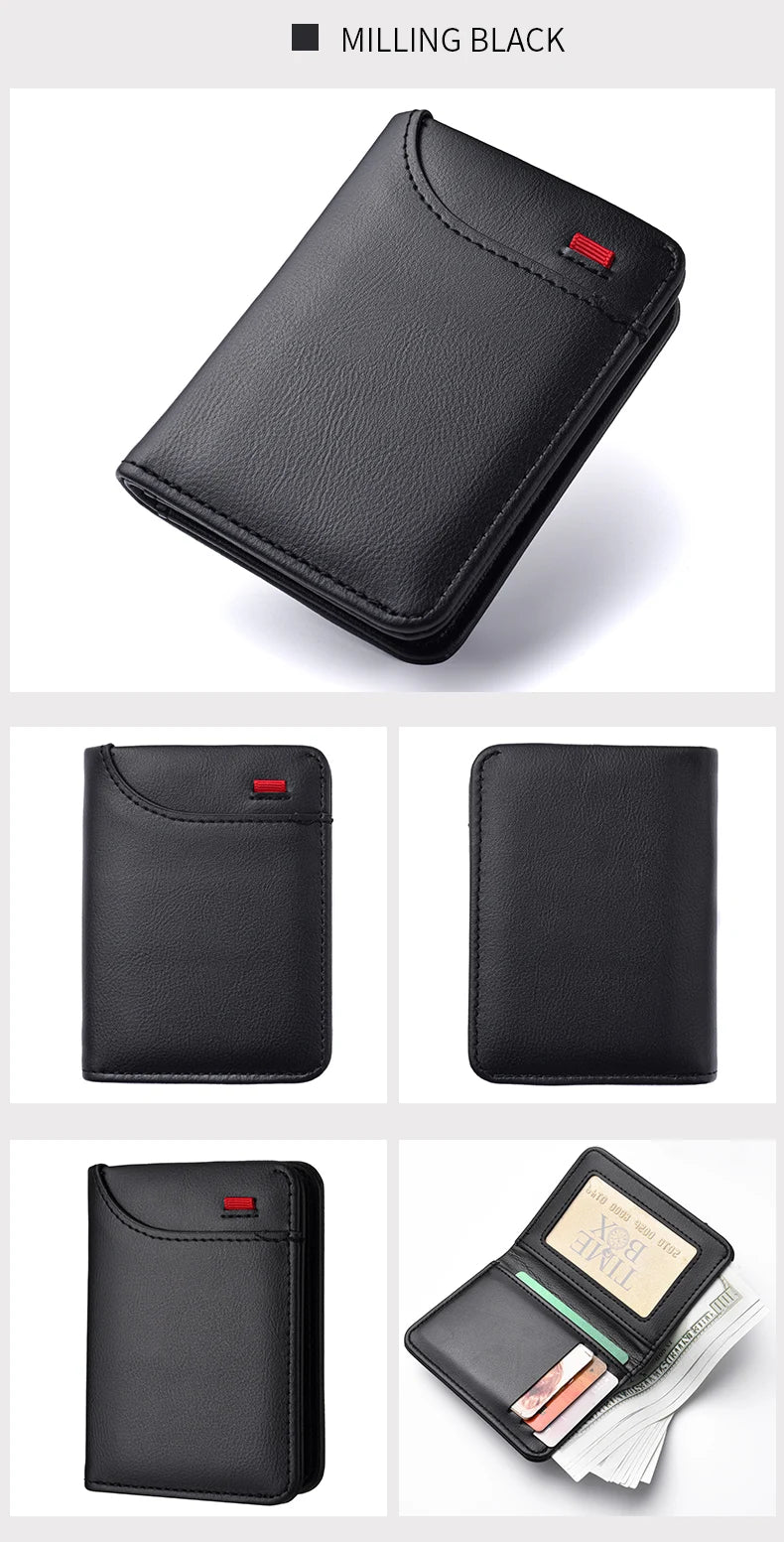 Men's Wallet Vertical Multi Card Small Wallet Driver's License Youth Mini Student Change Bag Card Bag
